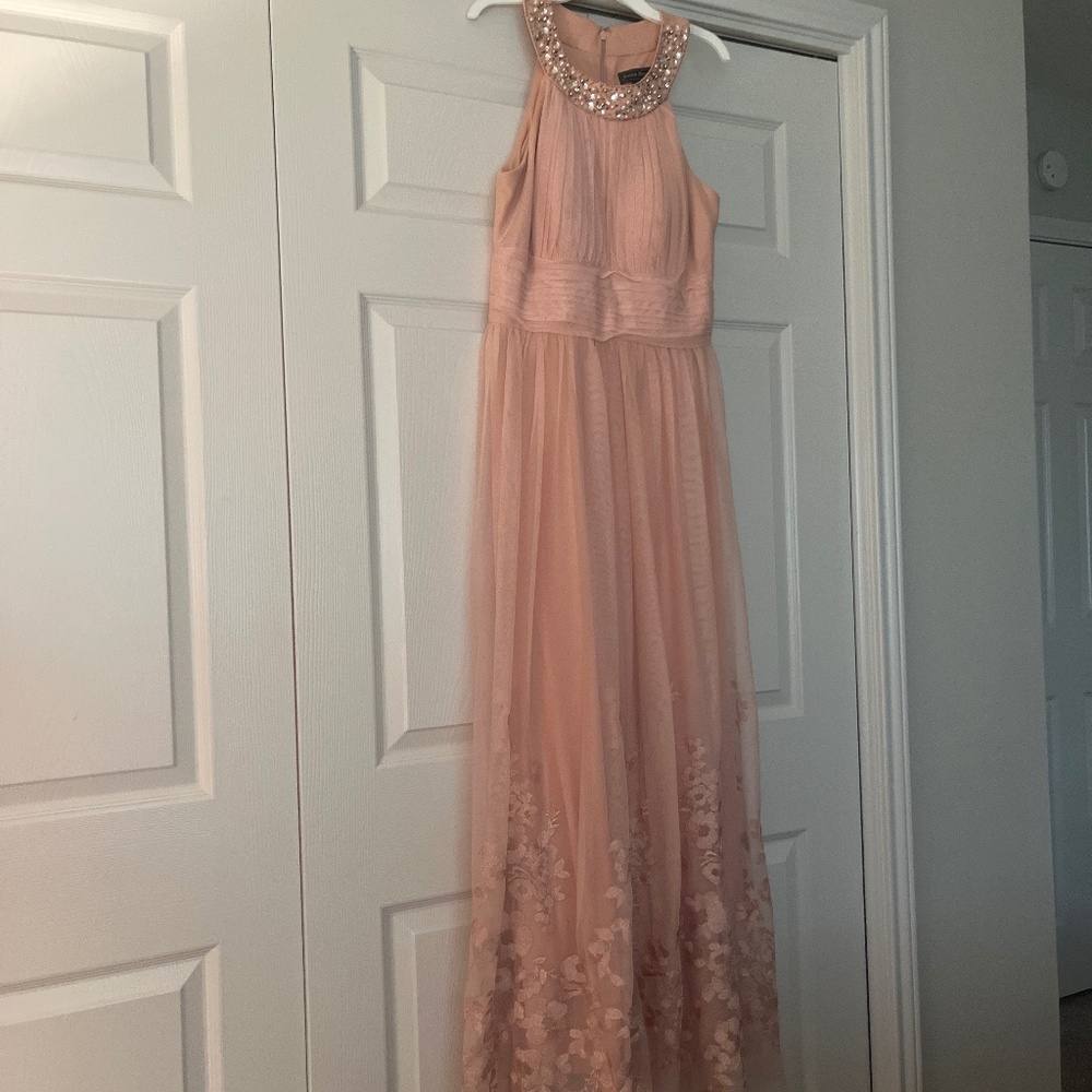 Jessica Howard Jeweled Gown, soft Pink